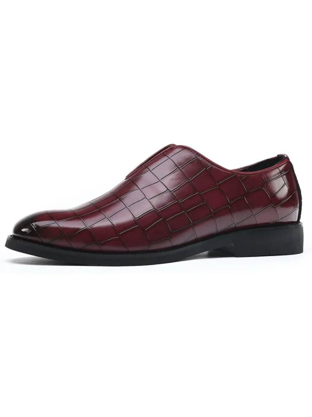 Men's Red Soft Leather Penny Loafers Dress Slip-on for Formal Business